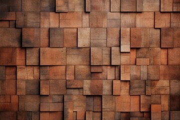 a wall of wood blocks