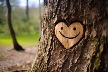 a heart carved in a tree