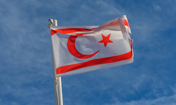 Northern Cyprus flag waving in the wind 13