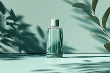 Minimalist modern product package branding mockup, nail polish or perfume bottle. Creative template with copy space.