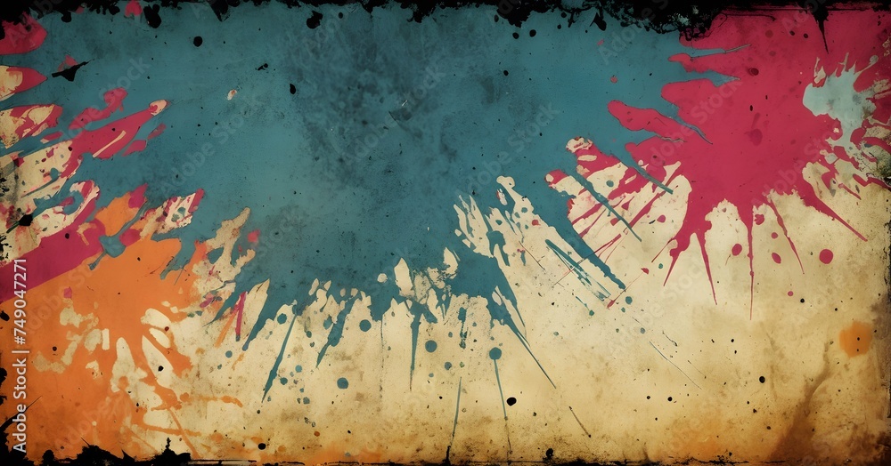 Poster a canvas explodes with a chaotic splatter of vibrant colors, embodying the wild spirit of abstract e