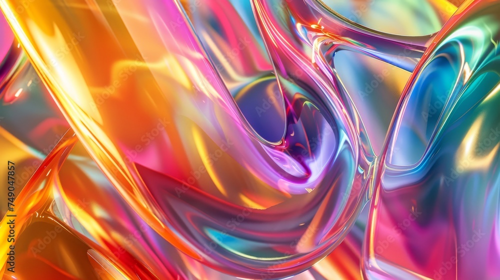 Poster showcasing the mesmerizing interplay of colors and fluid lines, this abstract image exudes a sense o