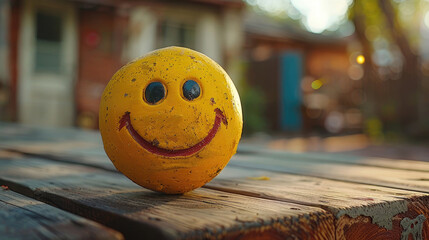 Smile emoticon. Happiness Concept, generative ai