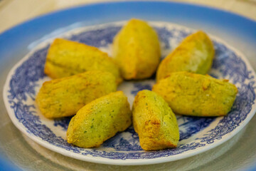 Traditional fried dumpling, cod dumpling, fish meat, local focus salted cod fritters, 