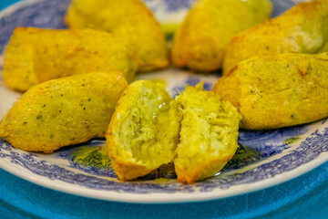 Traditional fried dumpling, cod dumpling, fish meat, local focus salted cod fritters, 
