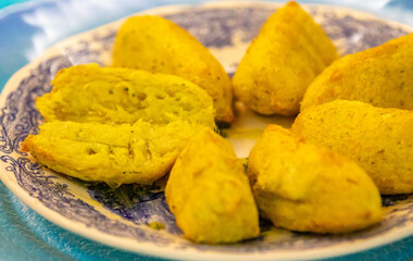 Traditional fried dumpling, cod dumpling, fish meat, local focus salted cod fritters, 