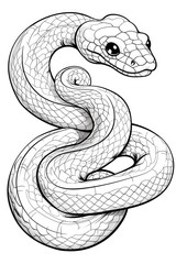 Fototapeta premium Snake Animals coloring pages for kids