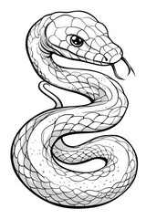 Fototapeta premium Snake Coloring Page - Super Simple