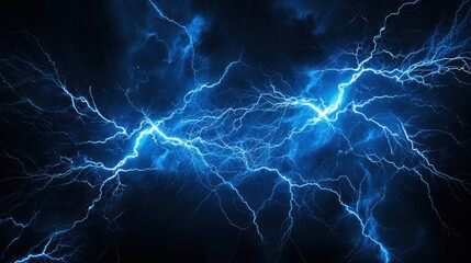 Fototapeta premium Lightning Strike in dark sky. bad weather before a big rainstorm.