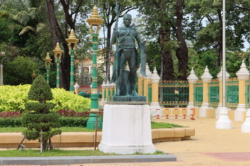 Cambodia. Park in the Royal Palace in Siem Reap. Siem Reap province.