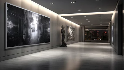 Foto op Canvas 3d render of modern house corridor © tydeline