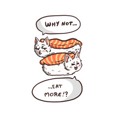 Kawaii sushi cat humor