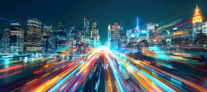 abstract speed motion at a city street