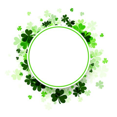 Shamrock Frame on White Background