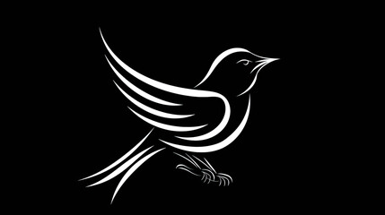 silhouette logo of a bird on black background