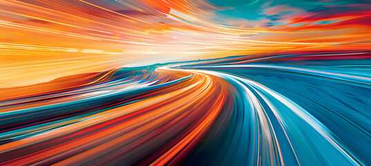 abstract speed motion at a city street