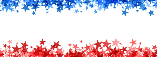 Red and Blue Star Celebration Border