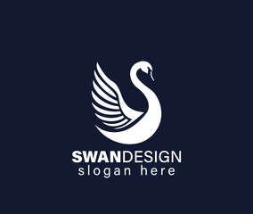 Spreading wings swan logo