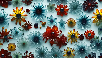 Fototapeta na wymiar 3D Wallpaper Flowers 