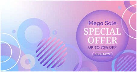 discount banner. Promotion design for product advertisement. Photo effect vector illustration