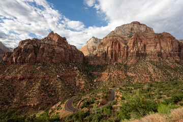 Winding Mount Carmel Scenic Highway on Summer Day