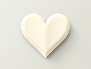 Ivory heart isolated on background, flat lay, vecor illustration 