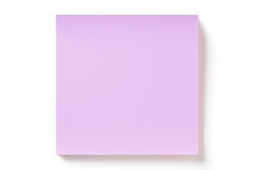 Lilac blank post it sticky note isolated on white background 
