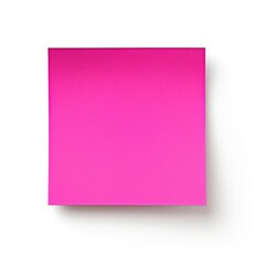 Magenta blank post it sticky note isolated on white background