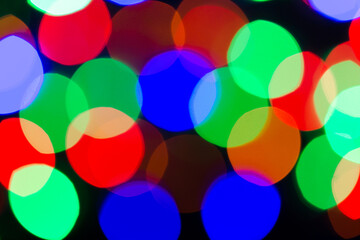 red green blue bokeh