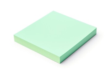 Mint blank post it sticky note isolated on white background
