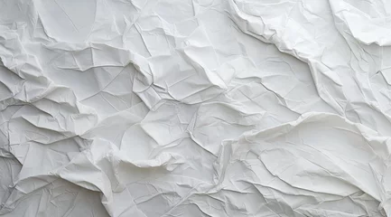 Foto op Aluminium A white paper that has been crumpled © tydeline
