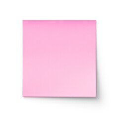 Pink blank post it sticky note isolated on white background