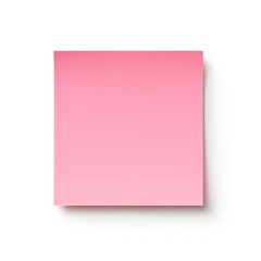 Pink blank post it sticky note isolated on white background