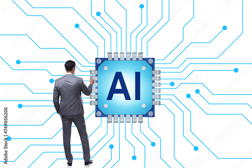 Poster concept of ai - artificial intelligence in action