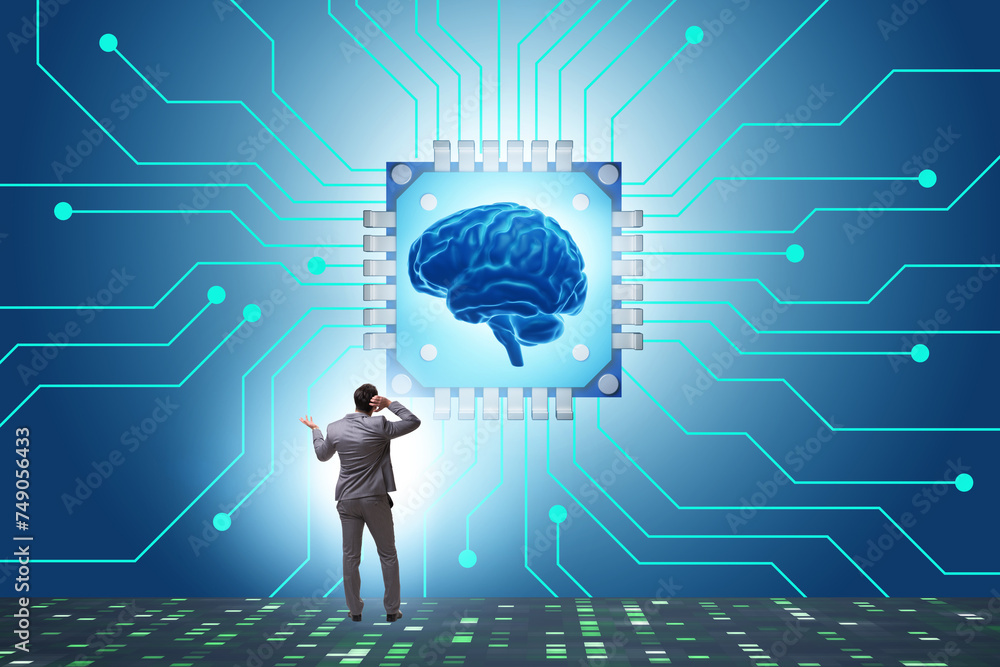 Poster concept of ai - artificial intelligence in action