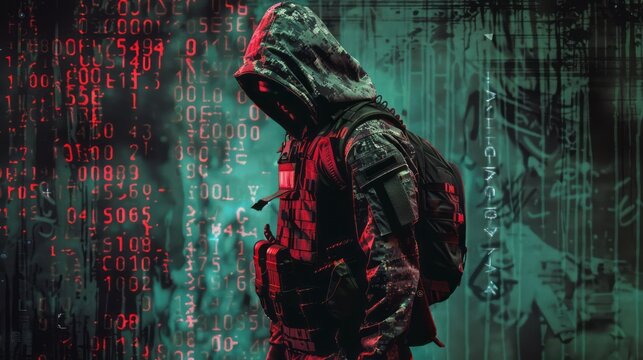 Man in Hoodie Facing Wall of Numbers