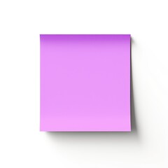 Purple blank post it sticky note isolated on white background