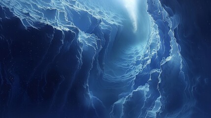 A vast blue abyss the hidden guardian of our planets climate. Below the sapphire waters a complex network of currents and creatures work tirelessly to regulate the temperature - obrazy, fototapety, plakaty