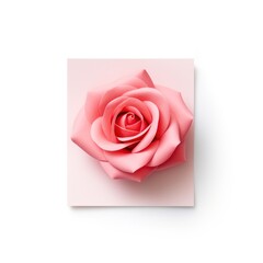 Rose blank post it sticky note isolated on white background