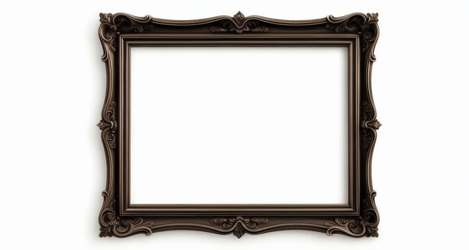  Elegant empty picture frame on white wall