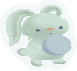easter bunny with a egg 