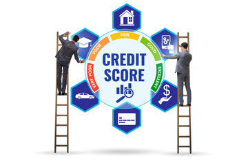 Credit score concept with businessman