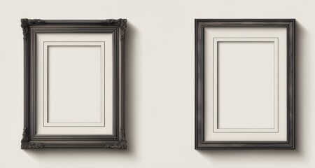  Modern elegance - Two minimalist frames on a pristine wall