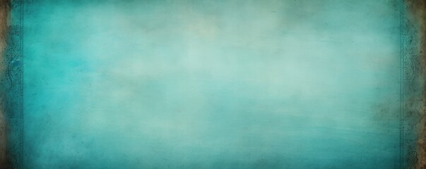 Fototapeta na wymiar Turquoise blank paper with a bleak and dreary border 