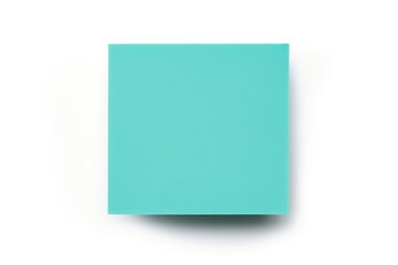 Turquoise blank post it sticky note isolated on white background 