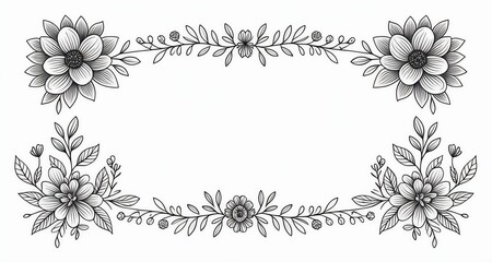  Elegant floral border, perfect for invitations or cards