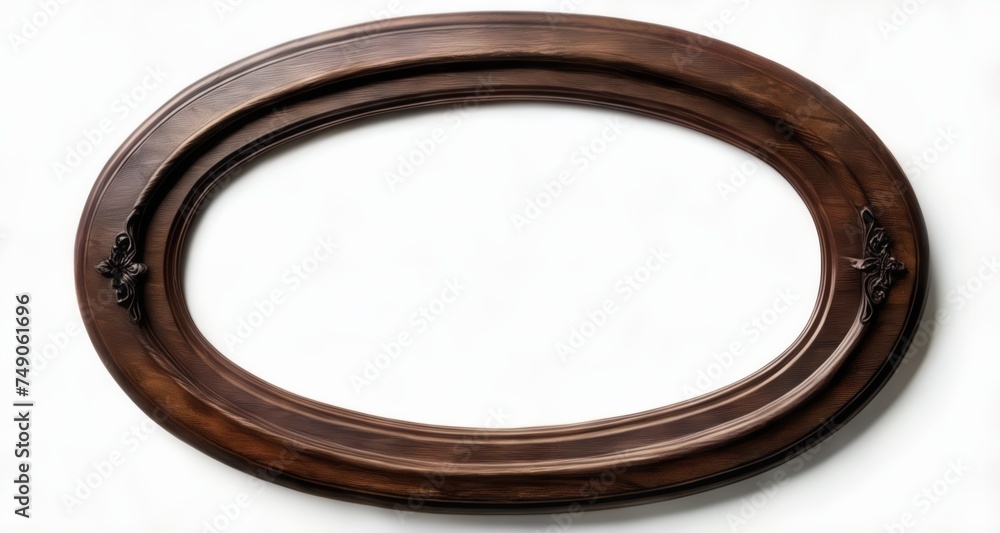 Poster  Elegant wooden oval frame, perfect for a vintage-inspired setting