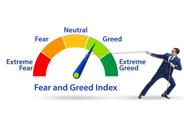 Fear and greed investor behaviour concept