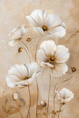 Watercolor spring flowers frame pastel colors