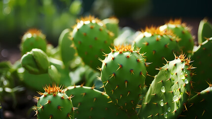 Close-up of prickly pear cactus
